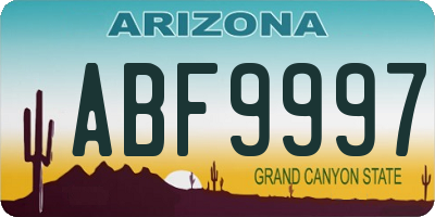 AZ license plate ABF9997