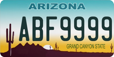 AZ license plate ABF9999