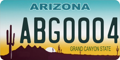 AZ license plate ABG0004
