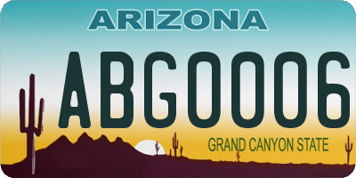 AZ license plate ABG0006