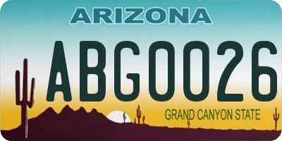 AZ license plate ABG0026