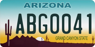 AZ license plate ABG0041