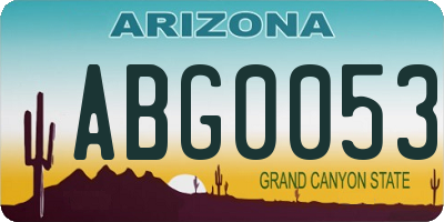 AZ license plate ABG0053