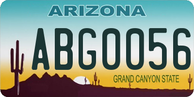 AZ license plate ABG0056