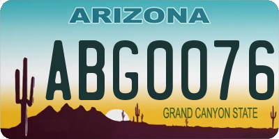 AZ license plate ABG0076