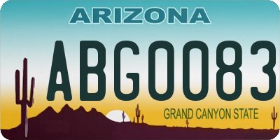 AZ license plate ABG0083