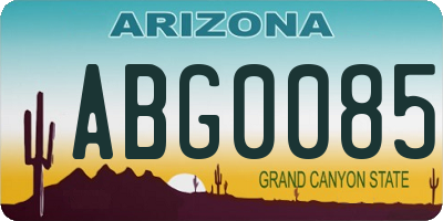 AZ license plate ABG0085