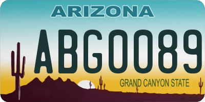 AZ license plate ABG0089