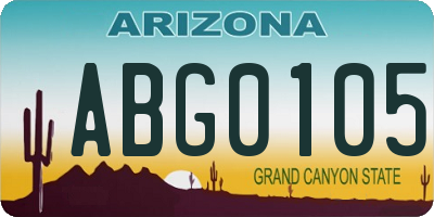 AZ license plate ABG0105