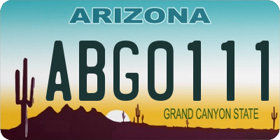 AZ license plate ABG0111