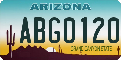 AZ license plate ABG0120