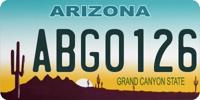 AZ license plate ABG0126