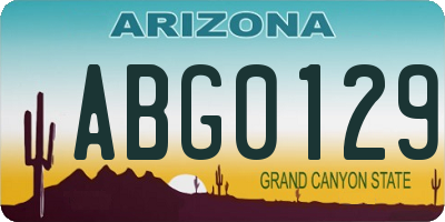 AZ license plate ABG0129