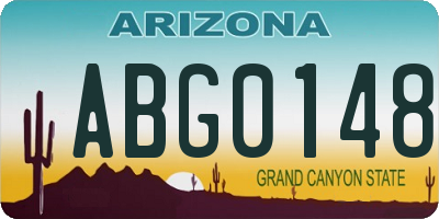 AZ license plate ABG0148