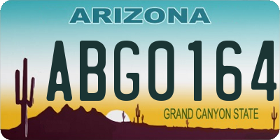 AZ license plate ABG0164
