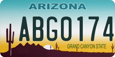 AZ license plate ABG0174