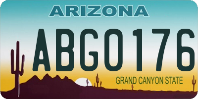 AZ license plate ABG0176