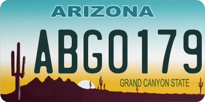 AZ license plate ABG0179