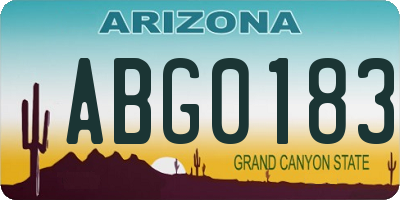AZ license plate ABG0183