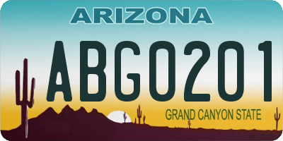 AZ license plate ABG0201
