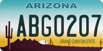 AZ license plate ABG0207