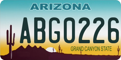 AZ license plate ABG0226