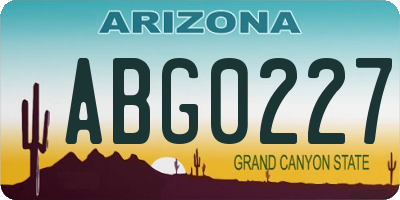 AZ license plate ABG0227
