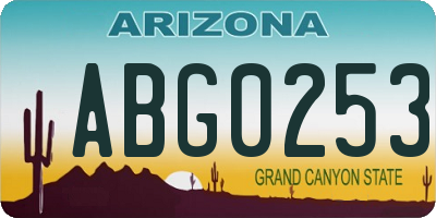 AZ license plate ABG0253