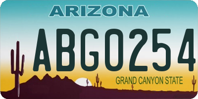 AZ license plate ABG0254
