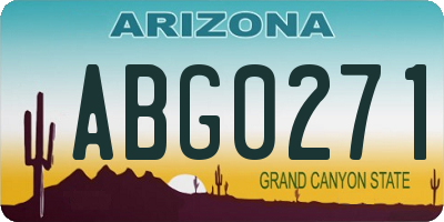 AZ license plate ABG0271