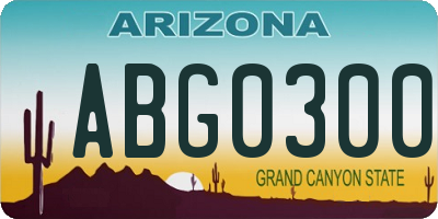 AZ license plate ABG0300