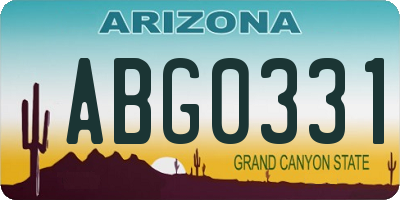 AZ license plate ABG0331