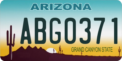 AZ license plate ABG0371