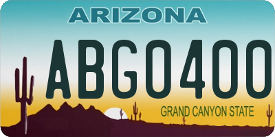 AZ license plate ABG0400