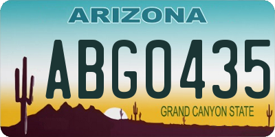 AZ license plate ABG0435