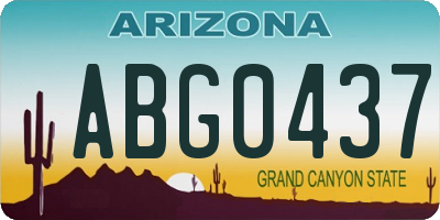 AZ license plate ABG0437