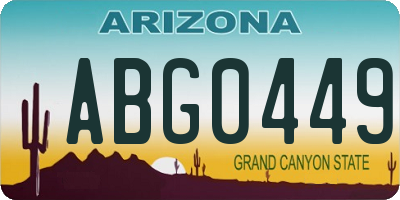 AZ license plate ABG0449