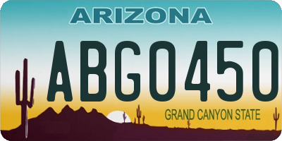 AZ license plate ABG0450