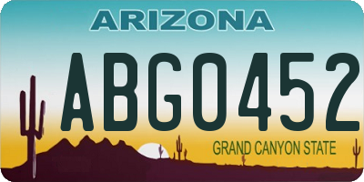 AZ license plate ABG0452