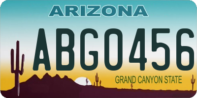 AZ license plate ABG0456