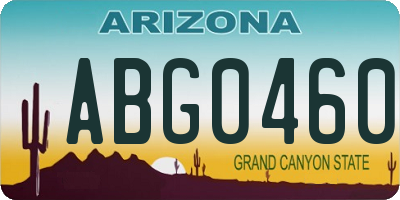 AZ license plate ABG0460