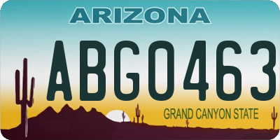 AZ license plate ABG0463