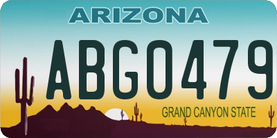 AZ license plate ABG0479