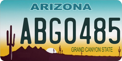 AZ license plate ABG0485