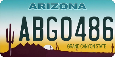 AZ license plate ABG0486