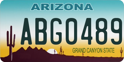 AZ license plate ABG0489