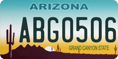 AZ license plate ABG0506