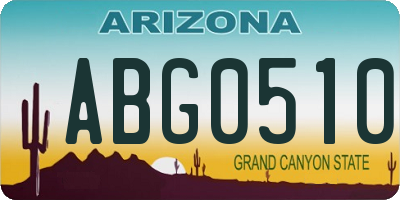 AZ license plate ABG0510