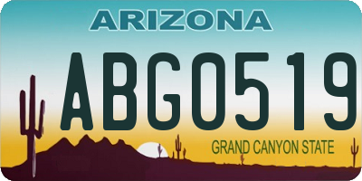 AZ license plate ABG0519