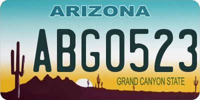 AZ license plate ABG0523